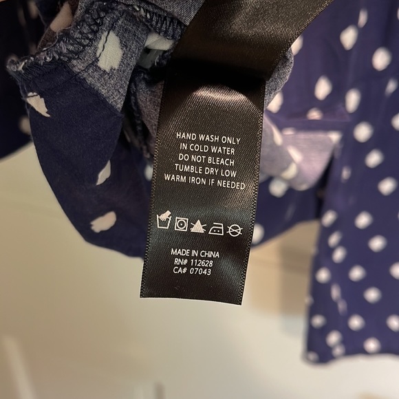 Max Jeans blue and white polka dot blouse size s - Picture 5 of 6